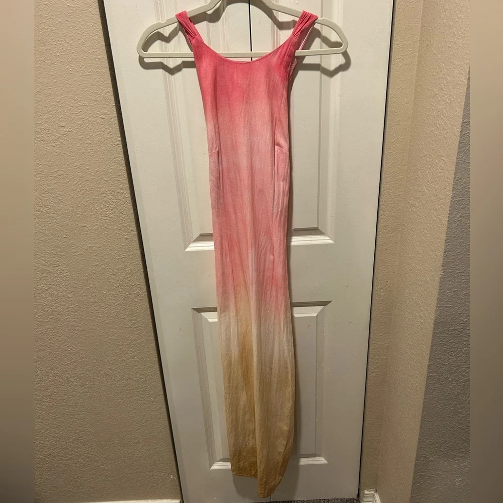Zara Linen Blend Tie Dye Midi Dress Resort Beachy Summer, size XS - Picture 8 of 11